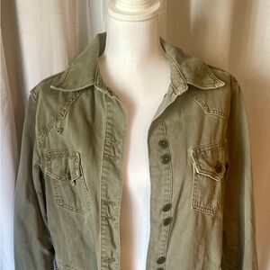 FREE PEOPLE distressed military jacket, sz S, like new condition